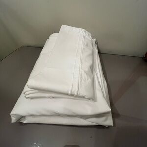 Luxurious  SFerra White King size Flat Sheet & 2 PC